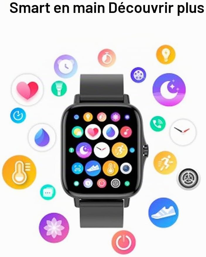 DCU Tecnologic Montre Connectée IP67 avec Appels et 2 Bracelets
