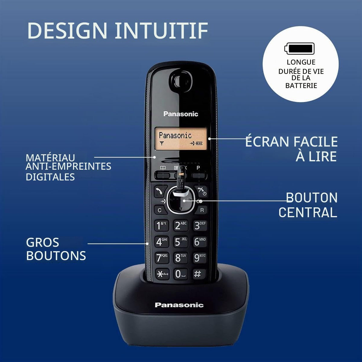 Panasonic KX-TG1611SPH – Téléphone sans fil [Version espagnole]