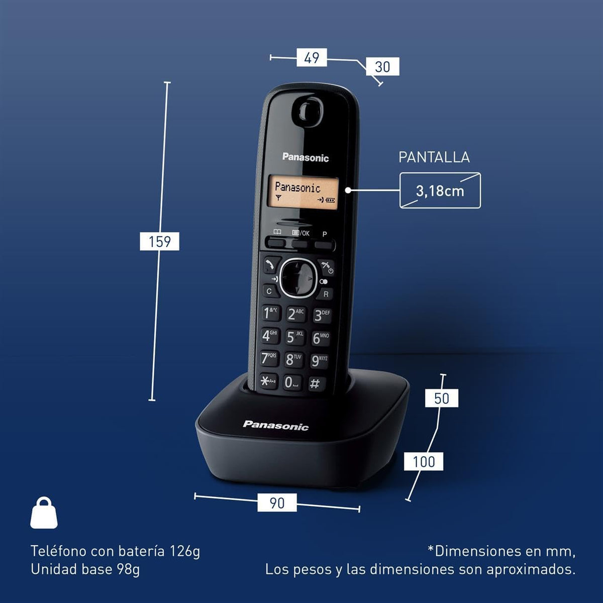Panasonic KX-TG1611SPH – Téléphone sans fil [Version espagnole]