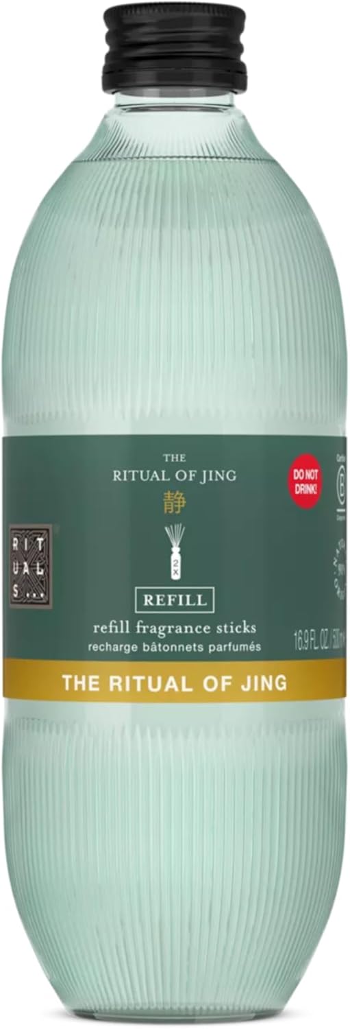 RITUALS Diffuseur à bâtonnets 1 recharge The Ritual of Jing - Recharges deux fois - Bâtons parfumés au jujube et à la fleur de lotus - Parfum d'intérieur relaxant - 1 x 500 ml