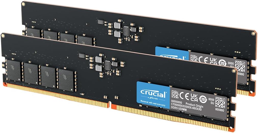 Crucial RAM DDR5 32Go Kit (2x16Go) 5600MHz, PC Mémoire (ou 5200MHz / 4800MHz) CL46 - CT2K16G56C46U5