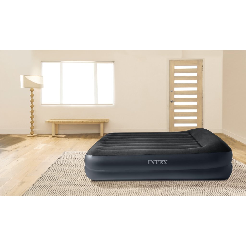 Intex 64124Nd Queen Pillow Rest 2-Persoons Luchtbed 203X152X42 Cm Blauw