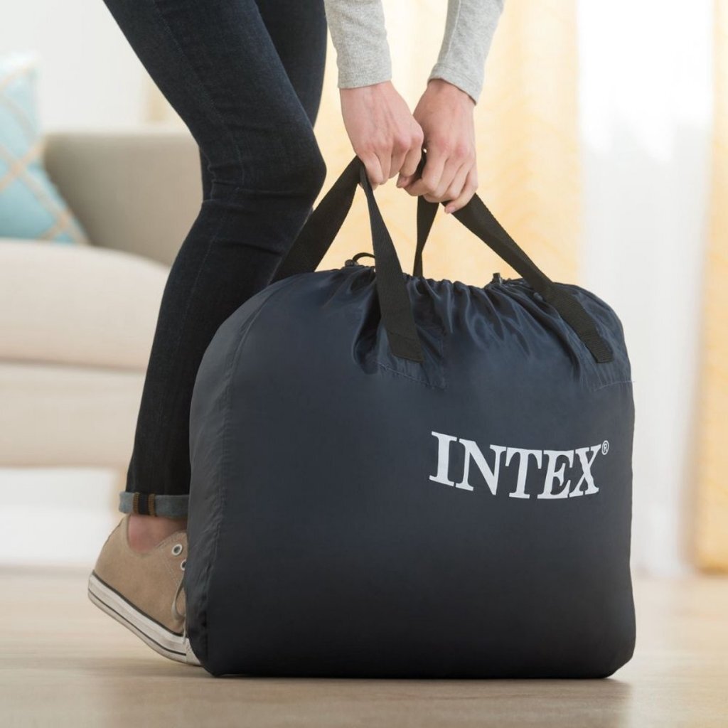 Intex 64428Nd Ultra Plush 2-Persoons Luchtbed 152X203X46 Cm + Ingebouwde Pomp Beige