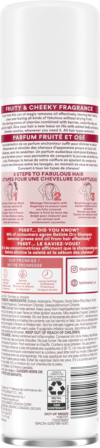 Batiste Shampooing sec Cherry – Bombe de 200 ml