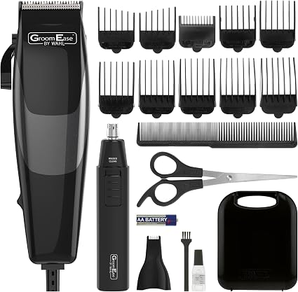 Wahl GroomEase Kit de Tondeuse Homme Cheveux, Nez et Oreilles