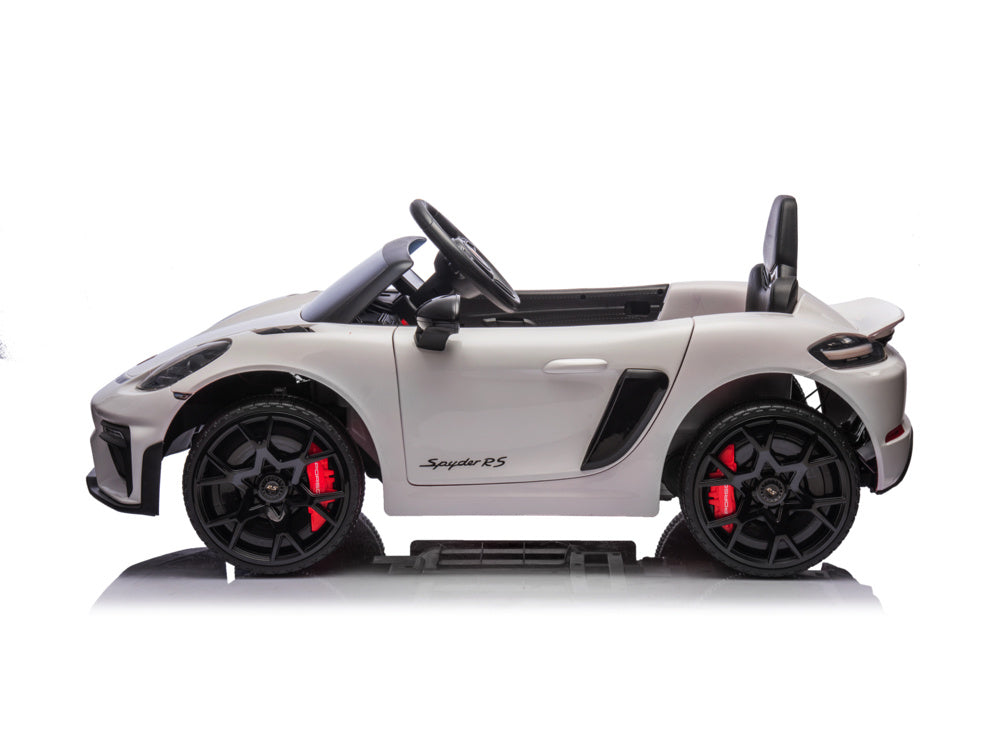 Porsche Spyder Rs, Voiture À Batterie Pour Enfants De 12 Volts, Pneus En Caoutchouc, Siège En Cuir Et Plus Encore !