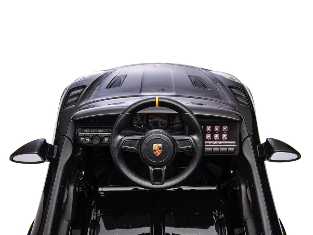 Porsche Spyder Rs, Voiture À Batterie Pour Enfants De 12 Volts, Pneus En Caoutchouc, Siège En Cuir Et Plus Encore !