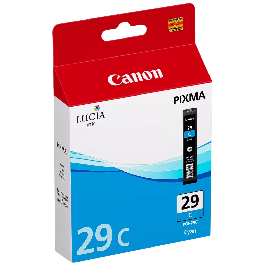 Original Canon PGI-29 Standard Yield Cyan Ink Cartridge, 4873B001