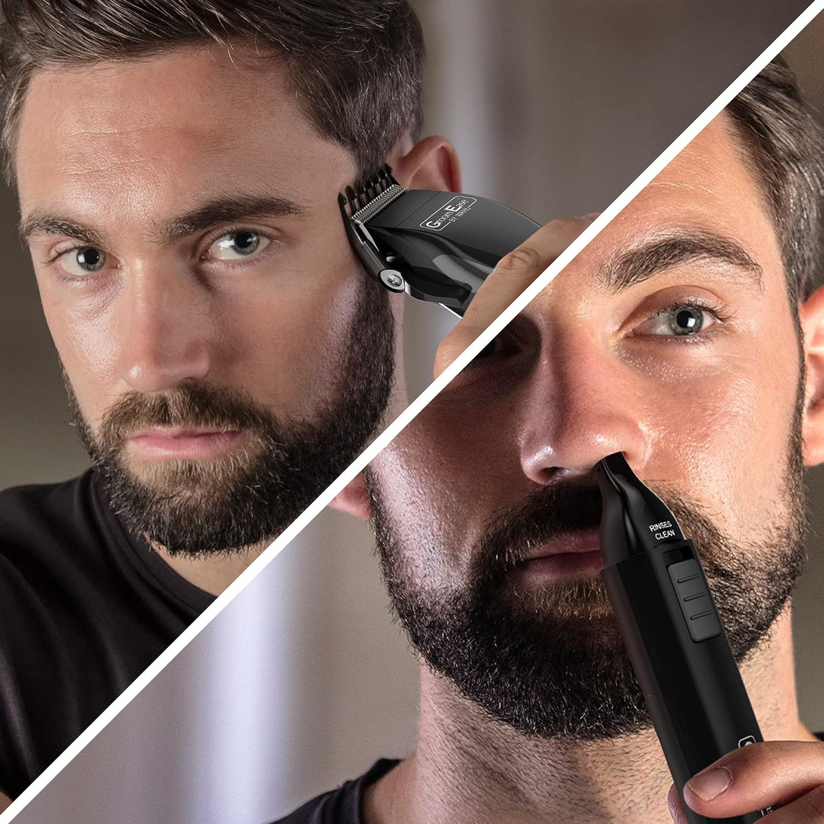 Wahl GroomEase Kit de Tondeuse Homme Cheveux, Nez et Oreilles