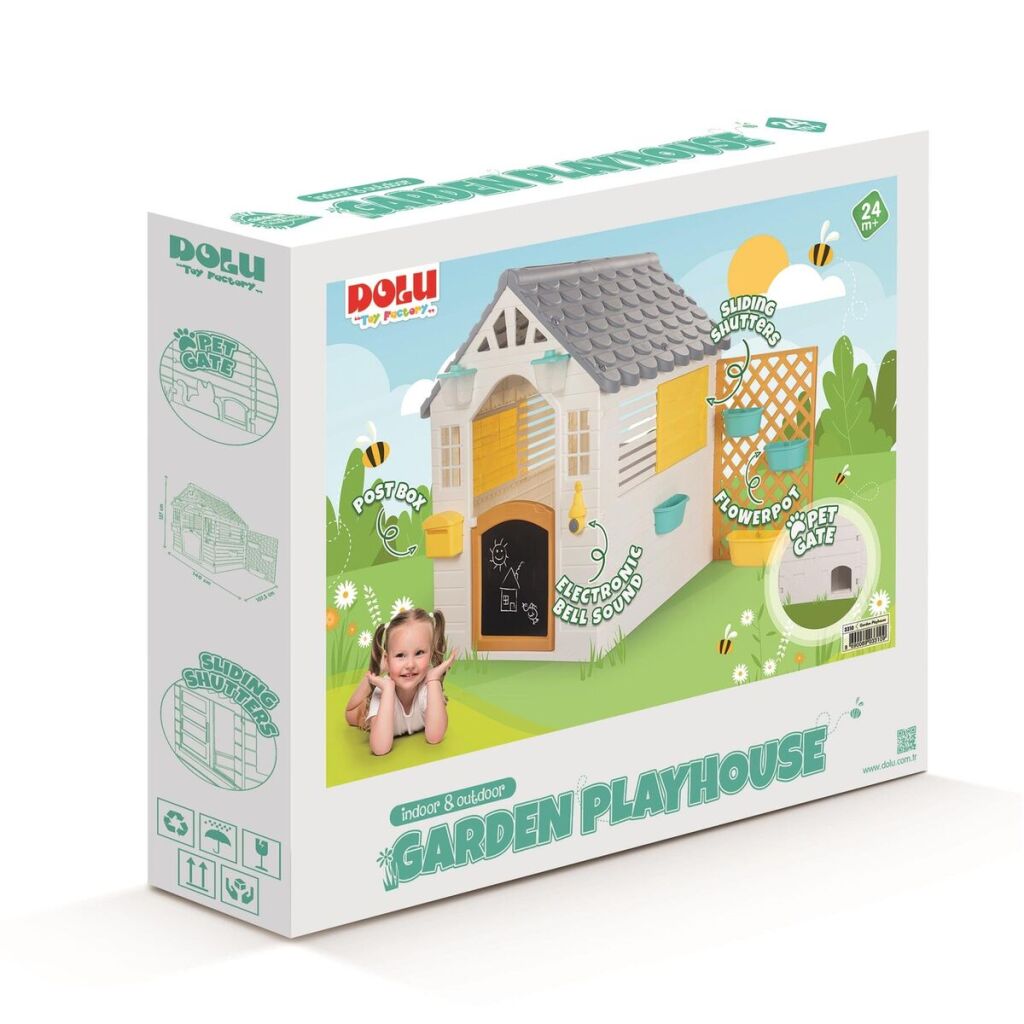 Dolu Tuin Speelhuis Met Accessoires Wit/Grijs 140X127X107.5Cm