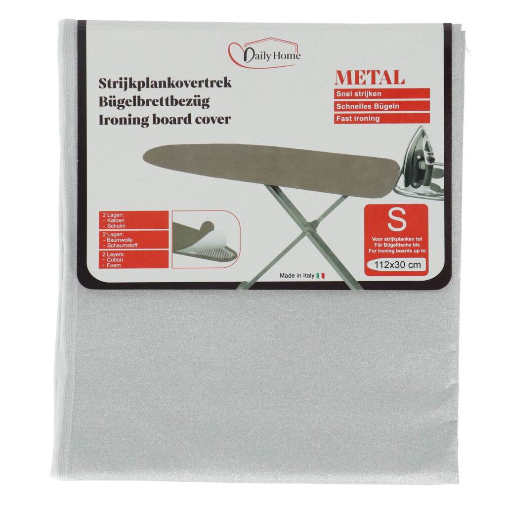 Daily Home Strijkhoes Metal S 112X30 Cm Grijs/Katoen/Schuim