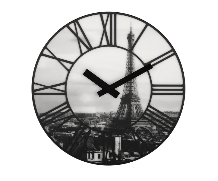 Nextime Ne-3004 Wandklok Dia. 39 Cm, Plastic, 3D, Grijs, 'La Ville'