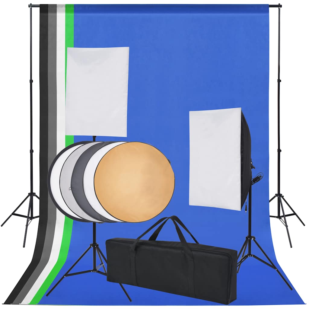 Kit De Studio 5 Toiles De Fond Colorées Et 2 Boîtes À Lumière