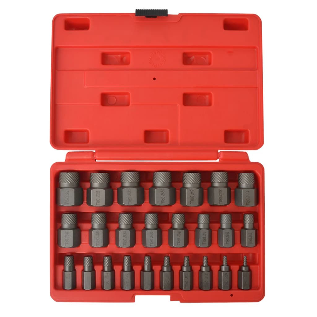 Kit D'extracteurs De Vis À Cannelures Multiples Acier 25 Pièces