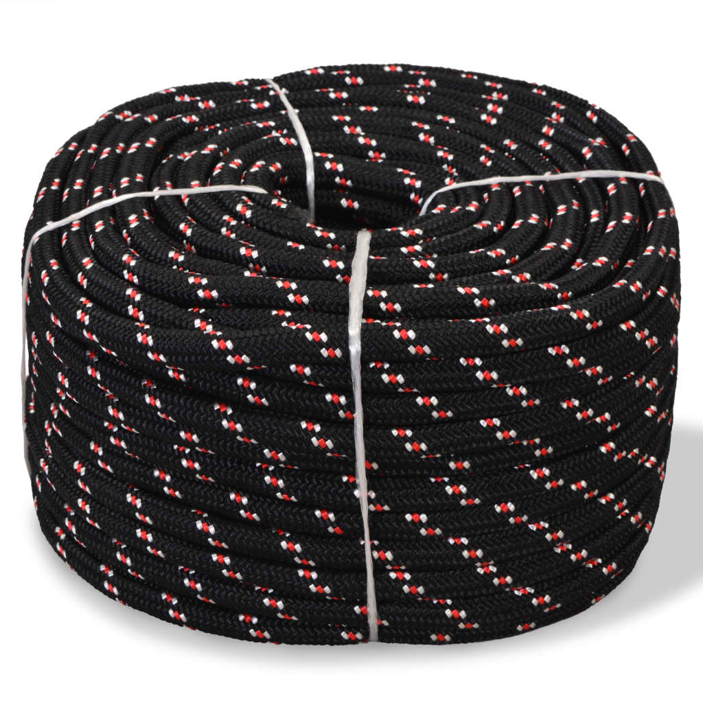 Corde De Bateau Noir Polypropylène Noir Et Rouge