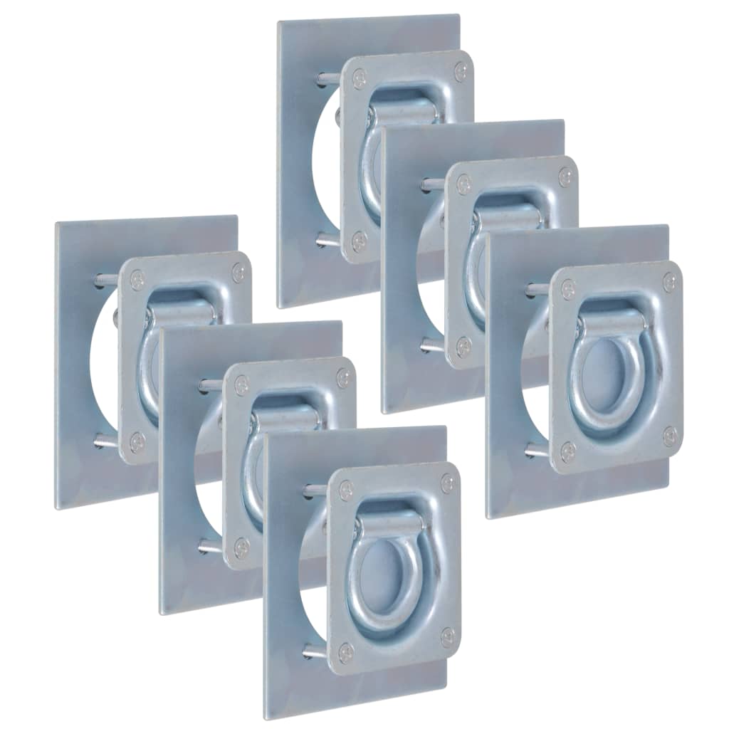Anneau D'arrimage Pour Remorque 6 Pcs Acier Galvanisé 2000 Kg