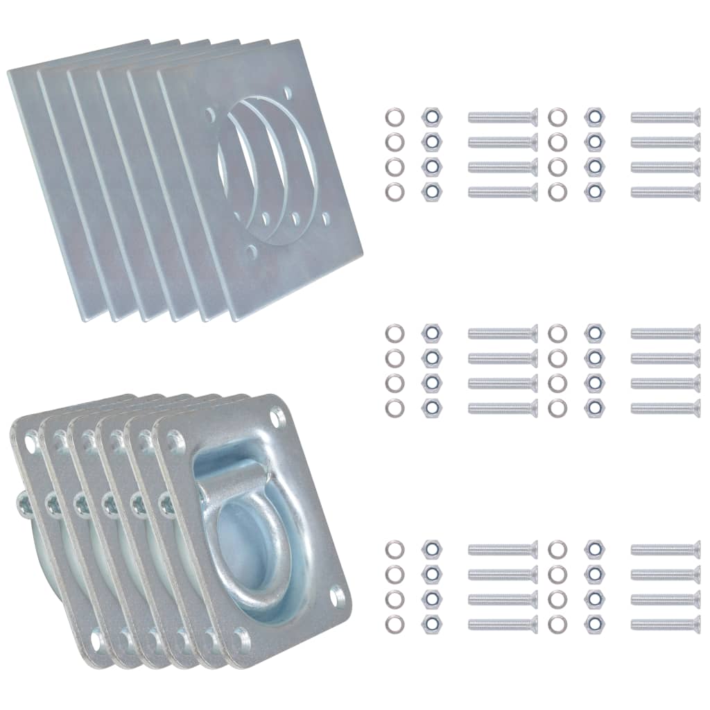 Anneau D'arrimage Pour Remorque 6 Pcs Acier Galvanisé 2000 Kg