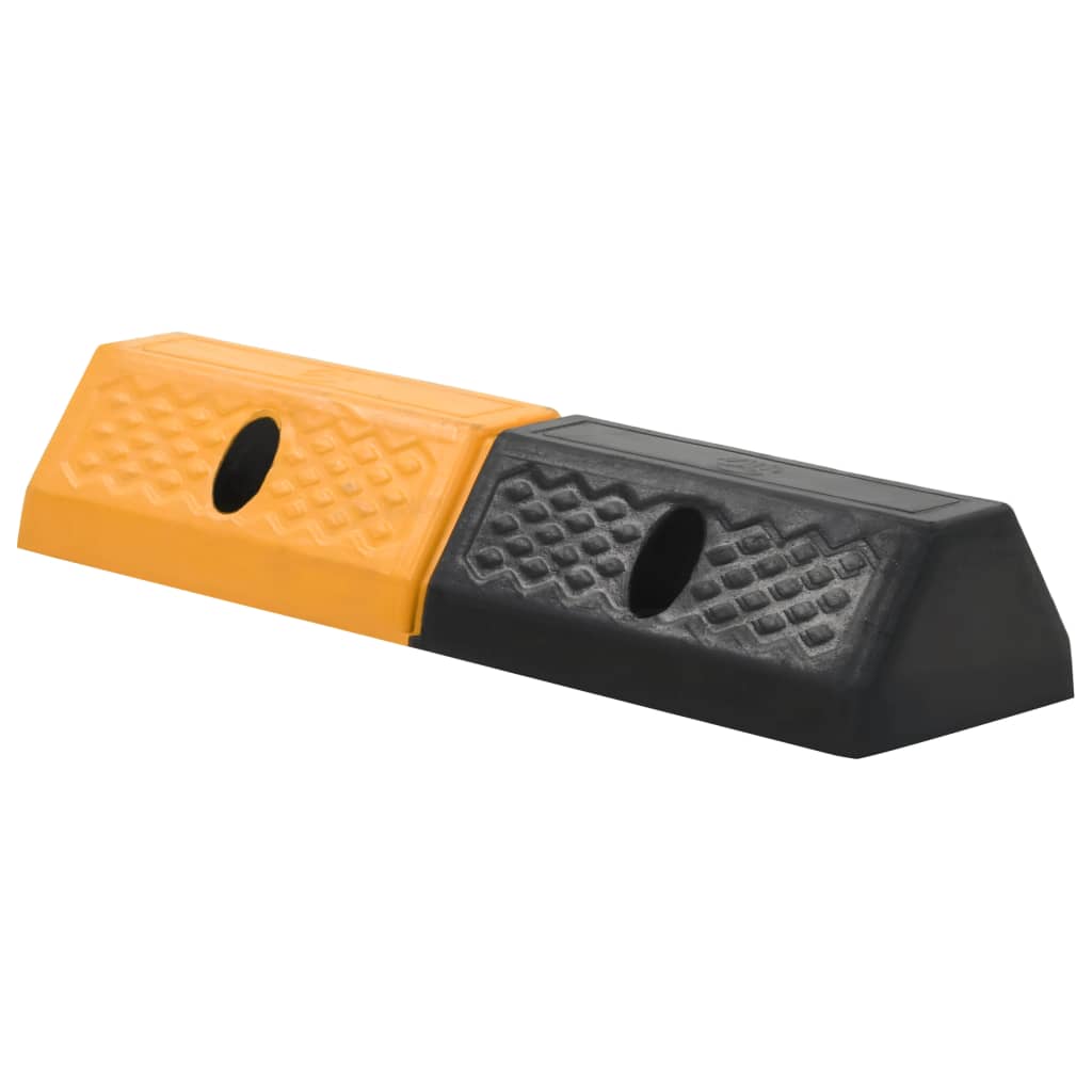 Butoir De Stationnement 2 Pcs Caoutchouc 49 X 15 X 9 Cm