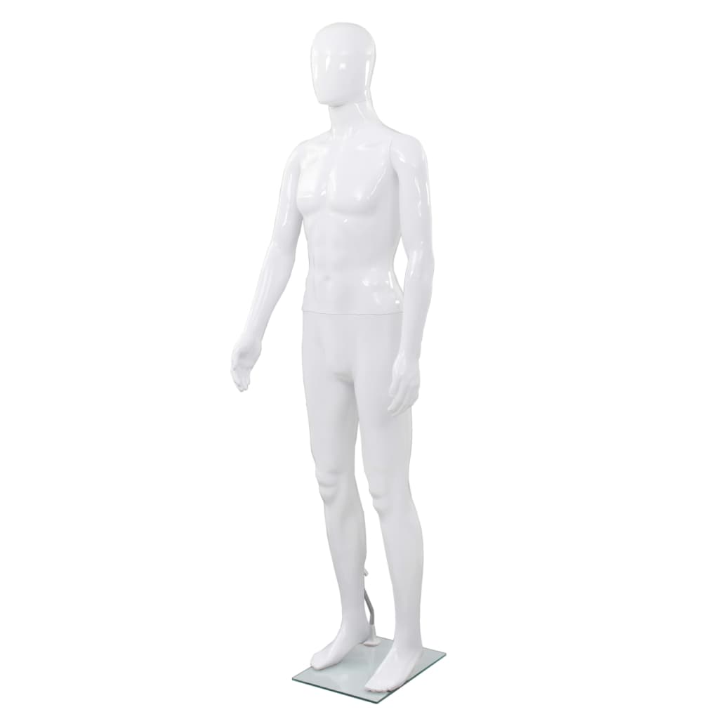 Mannequin Homme Corps Complet Base Verre Brillant 185 Cm
