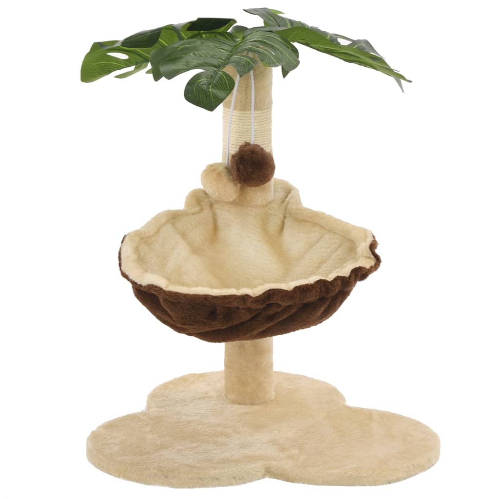 Arbre À Chat Avec Griffoir En Sisal 50 Cm Beige Et Marron