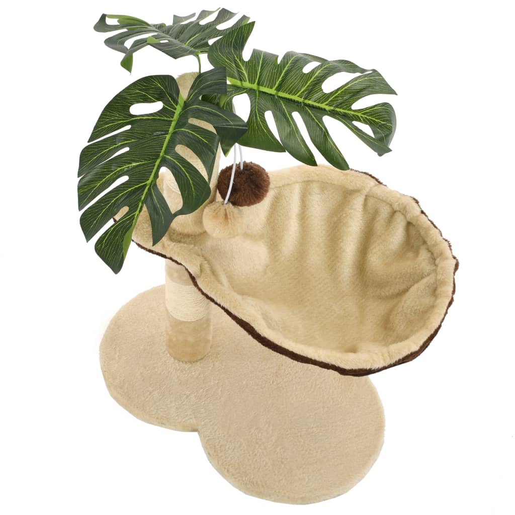 Arbre À Chat Avec Griffoir En Sisal 50 Cm Beige Et Marron