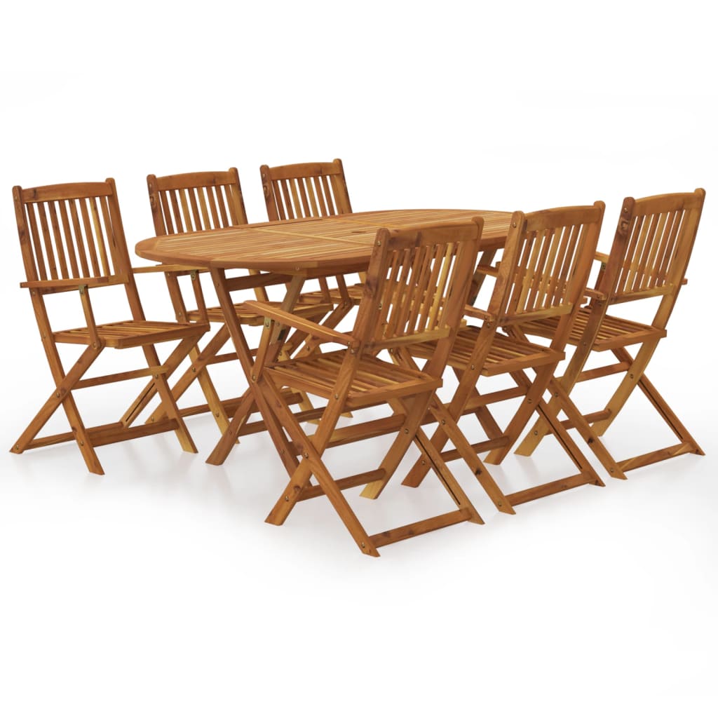 Ensemble À Manger De Jardin 9 Pcs Bois D'acacia Solide