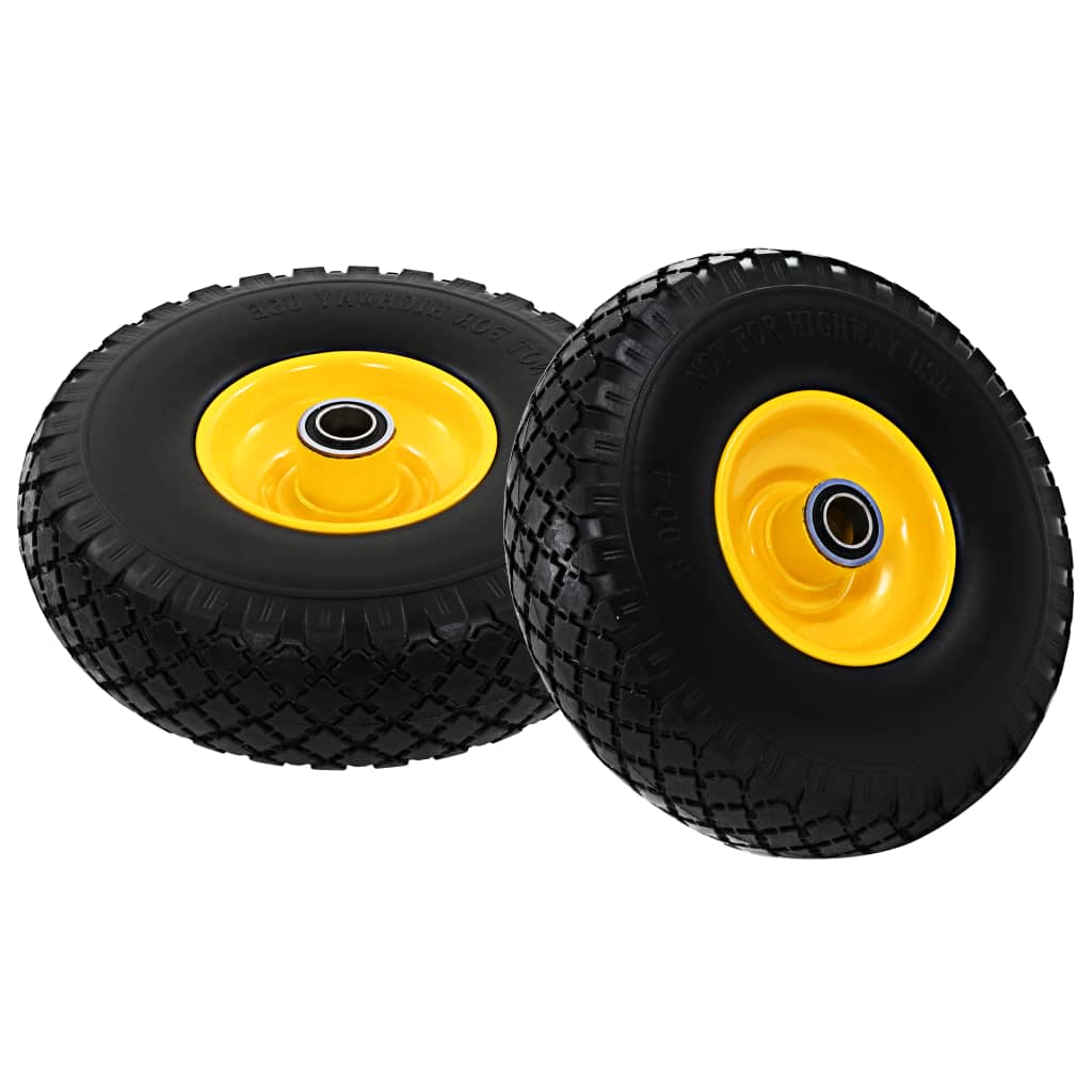 Roue De Diable 2 Pcs Pu Solide 3.00-4