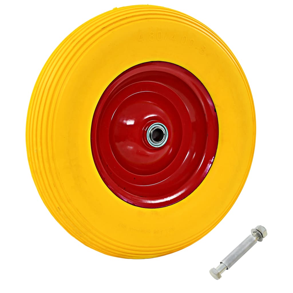 Roue Pour Brouette Avec Axe Pu Solide 4.00-8 390 Mm