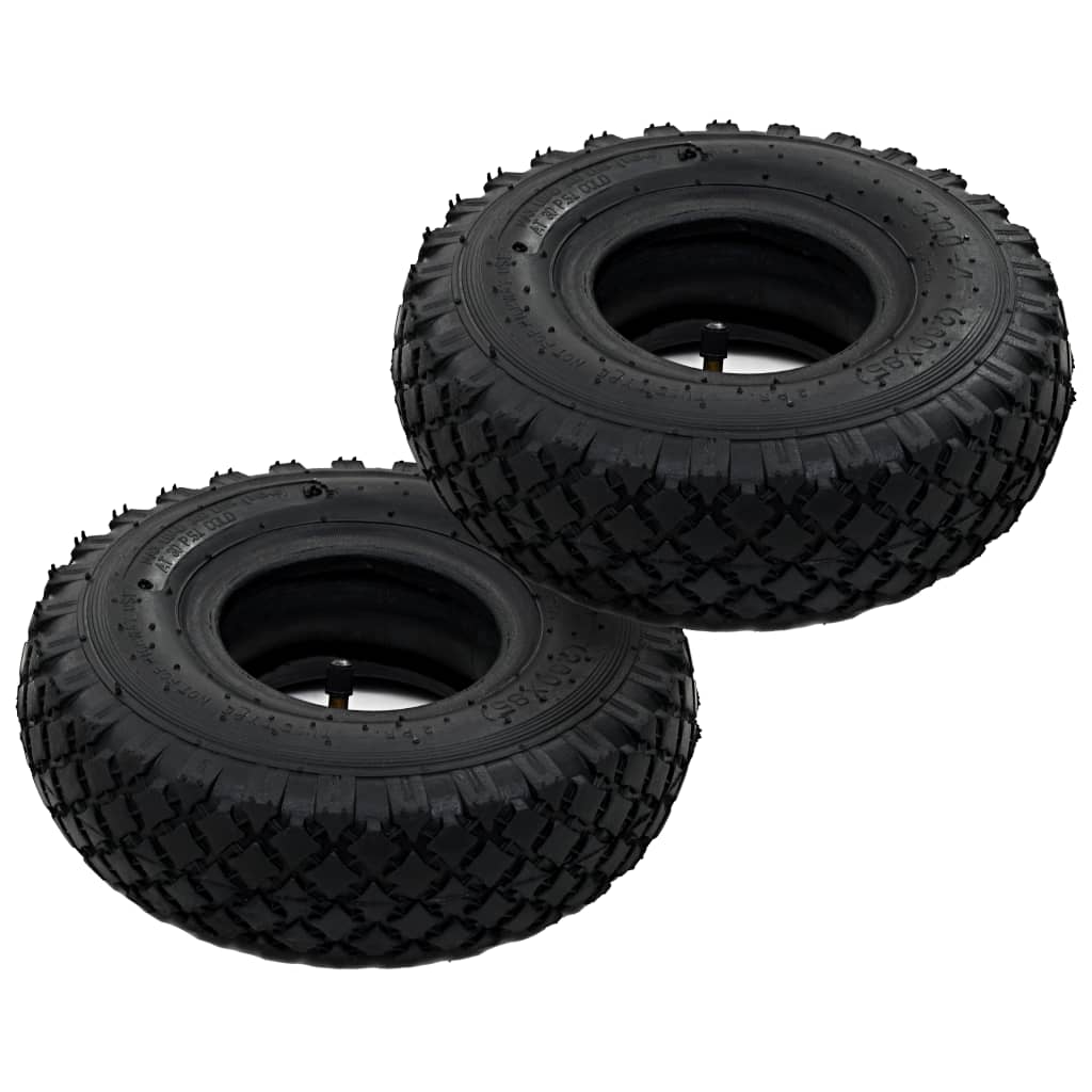 2 Pneus 2 Chambres À Air 3.00-4 260X85 Pour Roue De Diable