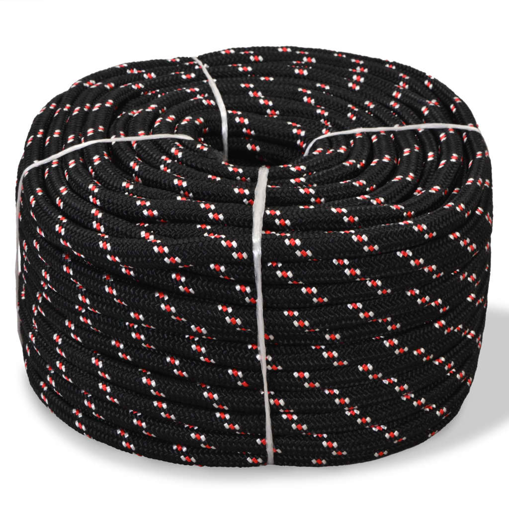 Corde De Bateau Noir Polypropylène Noir Et Rouge