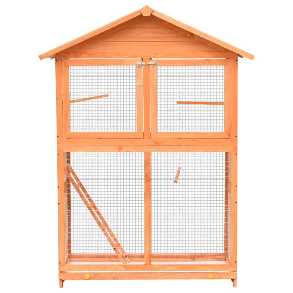 Cage À Oiseaux Pin Massif Et Bois De Sapin 125,5X59,5X164 Cm