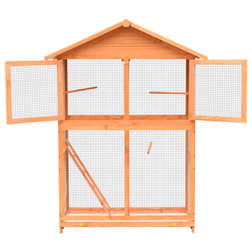 Cage À Oiseaux Pin Massif Et Bois De Sapin 125,5X59,5X164 Cm