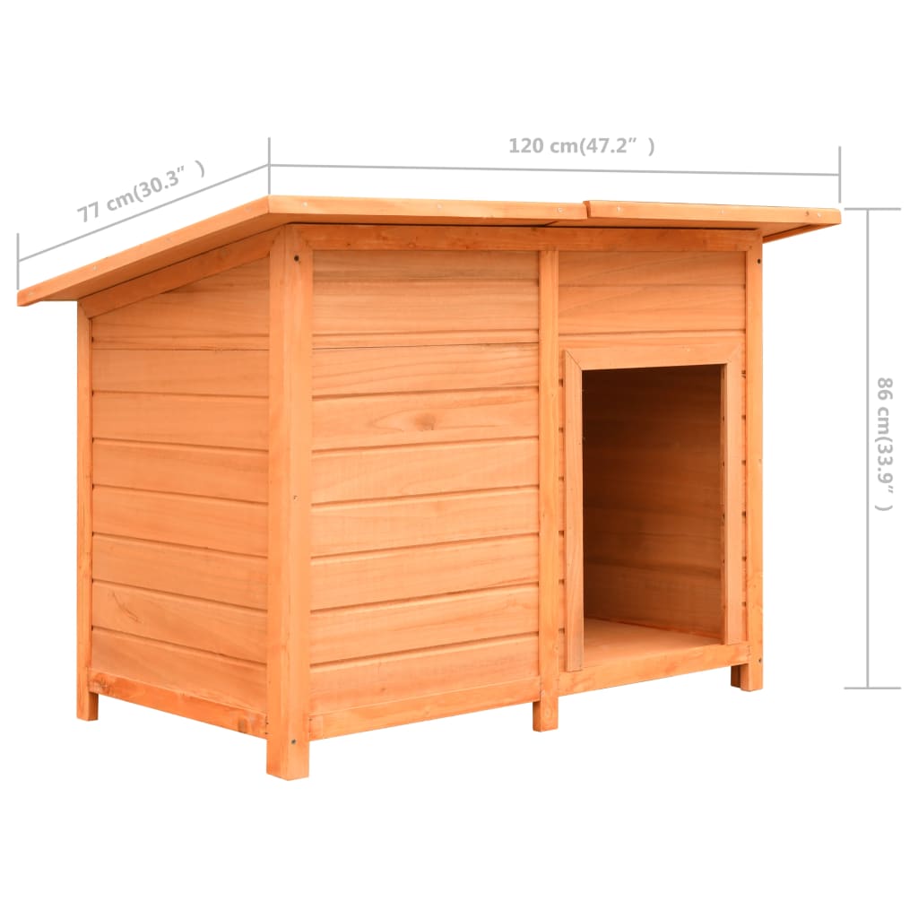 Niche Pour Chiens Bois De Pin Et De Sapin Solide 120X77X86 Cm