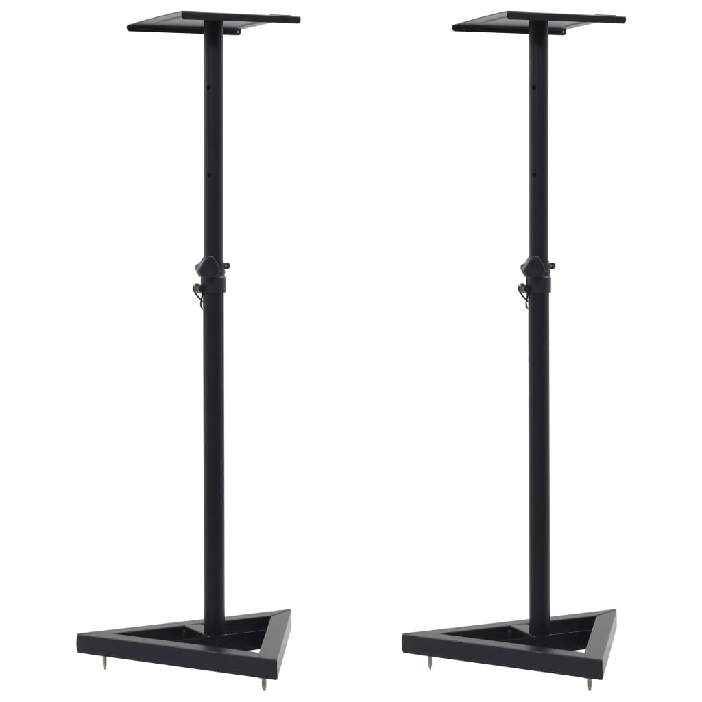 Supports De Haut-Parleur De Moniteur De Studio 2 Pcs Noir Acier