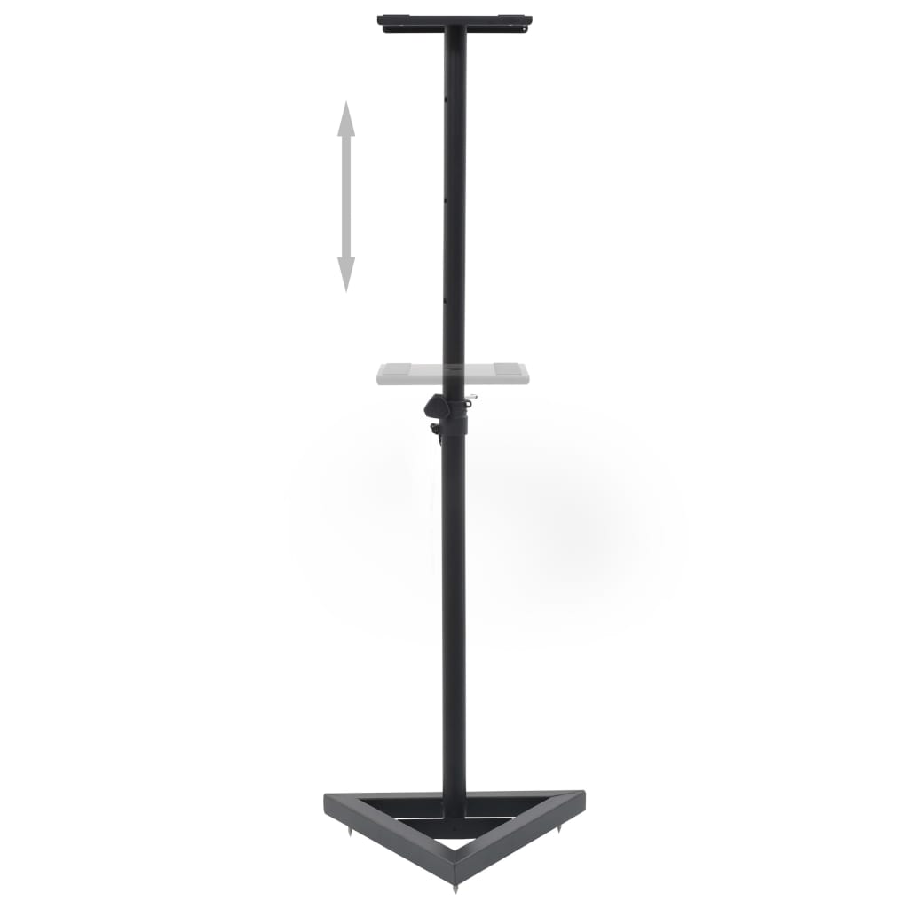 Supports De Haut-Parleur De Moniteur De Studio 2 Pcs Noir Acier