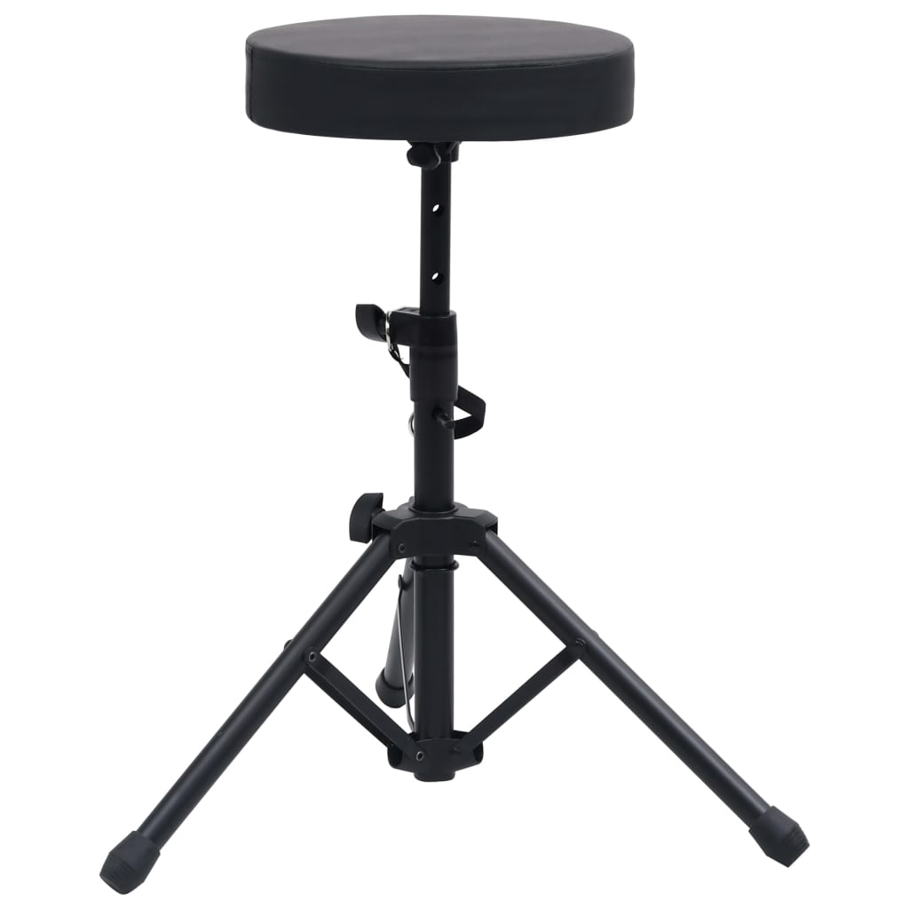 Tabouret À Tambour Réglable Noir Rond