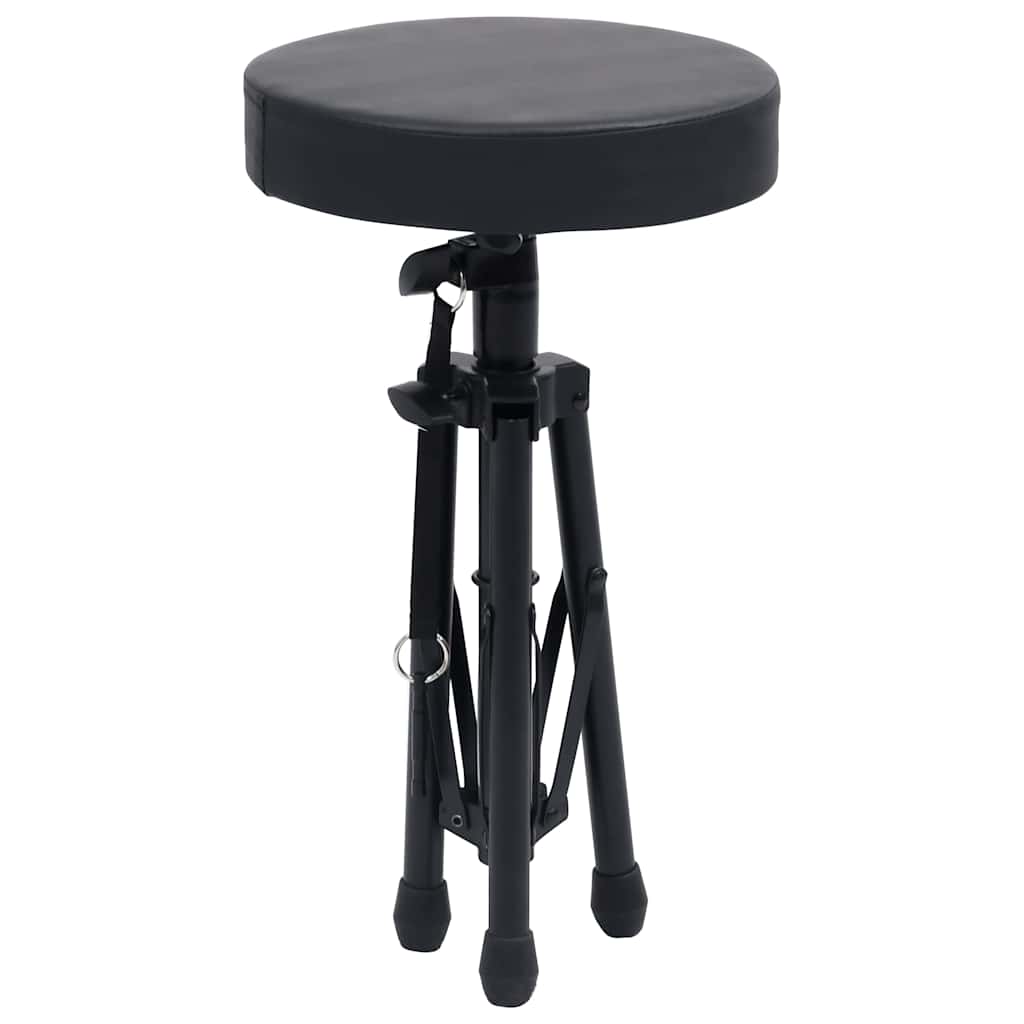 Tabouret À Tambour Réglable Noir Rond