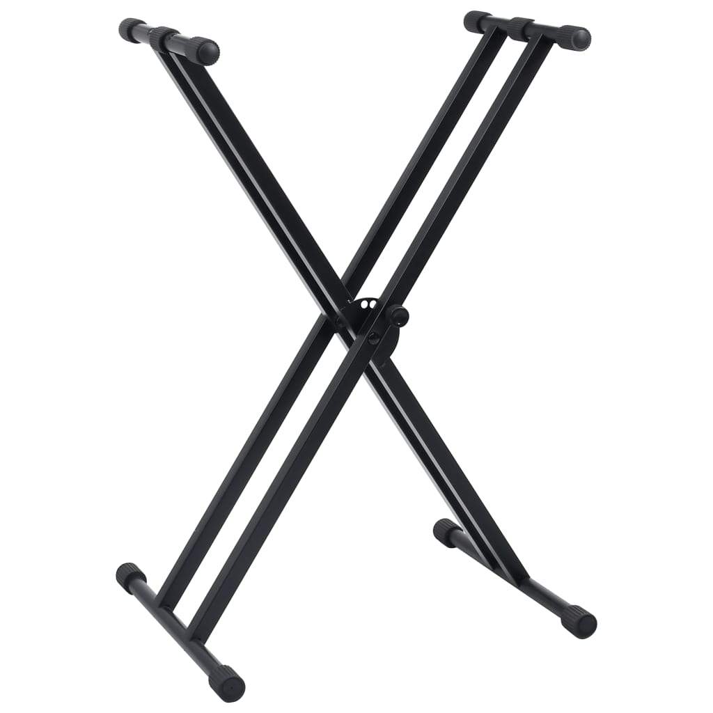 Kit De Support De Clavier À Empattement Double Et Tabouret Noir