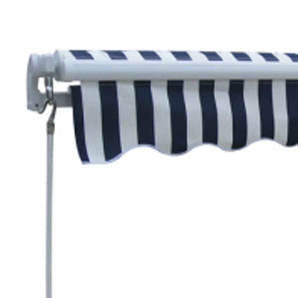 Auvent Pliable Manuel 300 Cm Bleu/Blanc