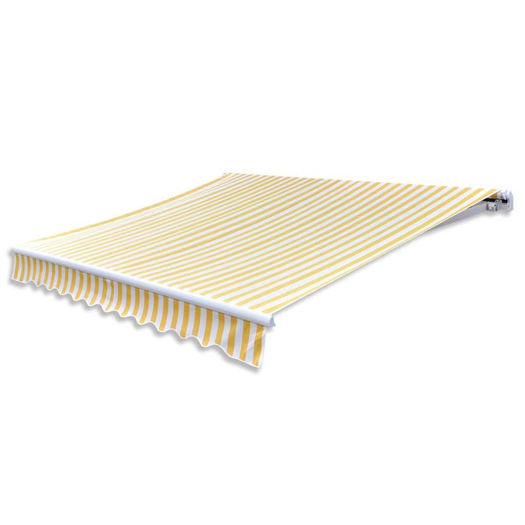 Auvent Pliable Motorisé Jaune/Blanc Jaune Et Blanc