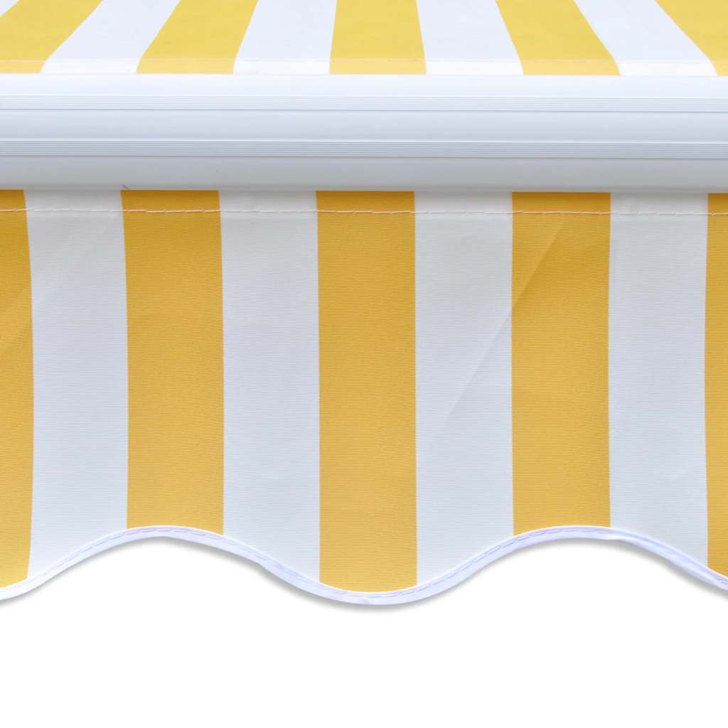 Auvent Pliable Motorisé Jaune/Blanc Jaune Et Blanc