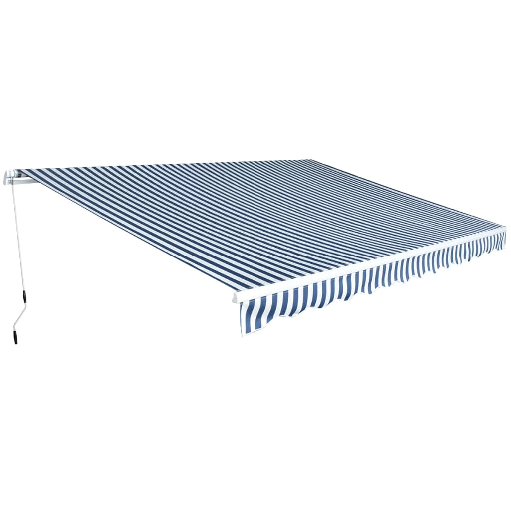 Auvent Pliable Manuel Bleu/Blanc Bleu Et Blanc