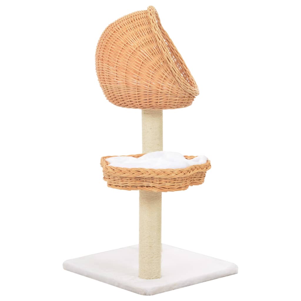 Arbre À Chat Avec Griffoir En Sisal Naturel Bois De Saule