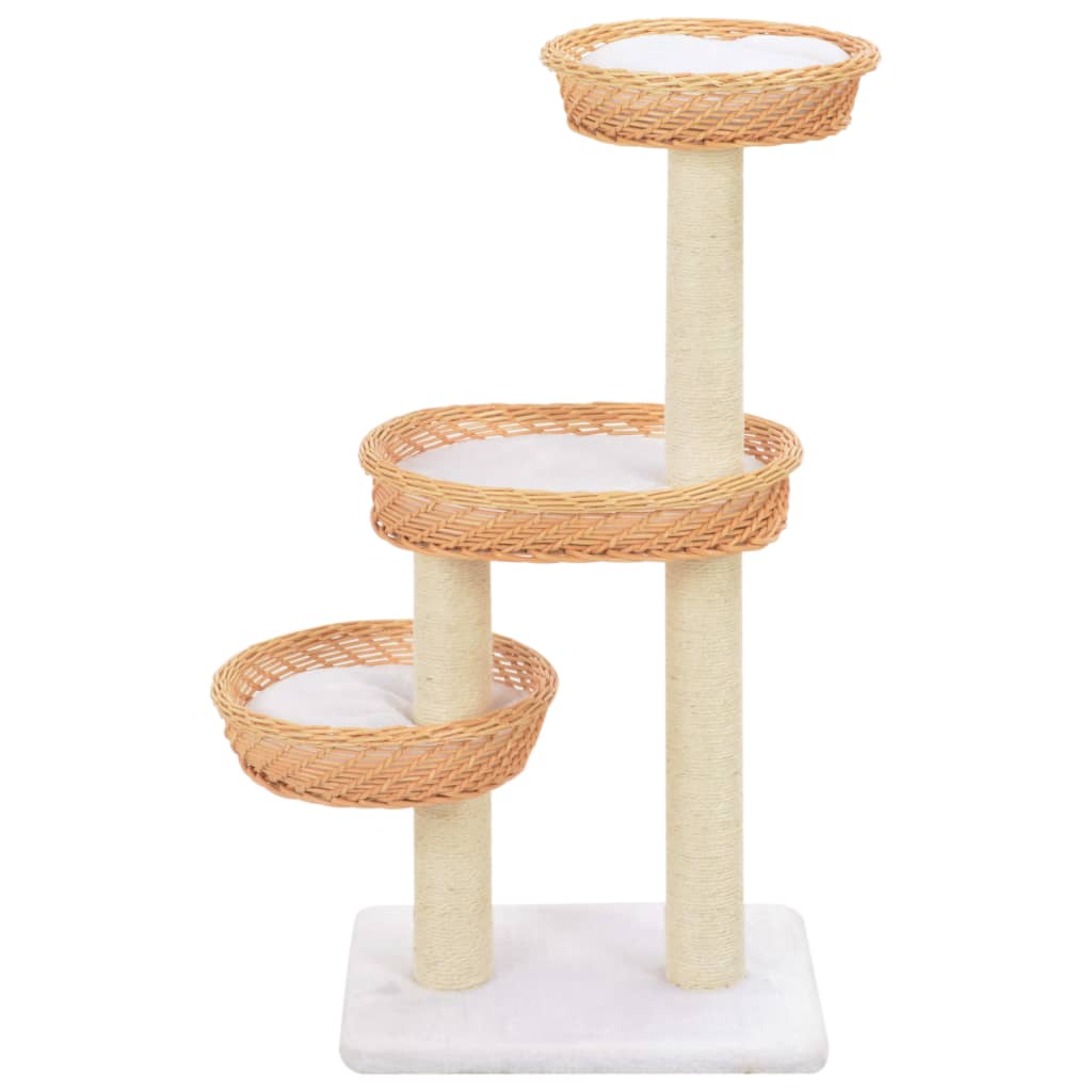 Arbre À Chat Avec Griffoir En Sisal Naturel Bois De Saule