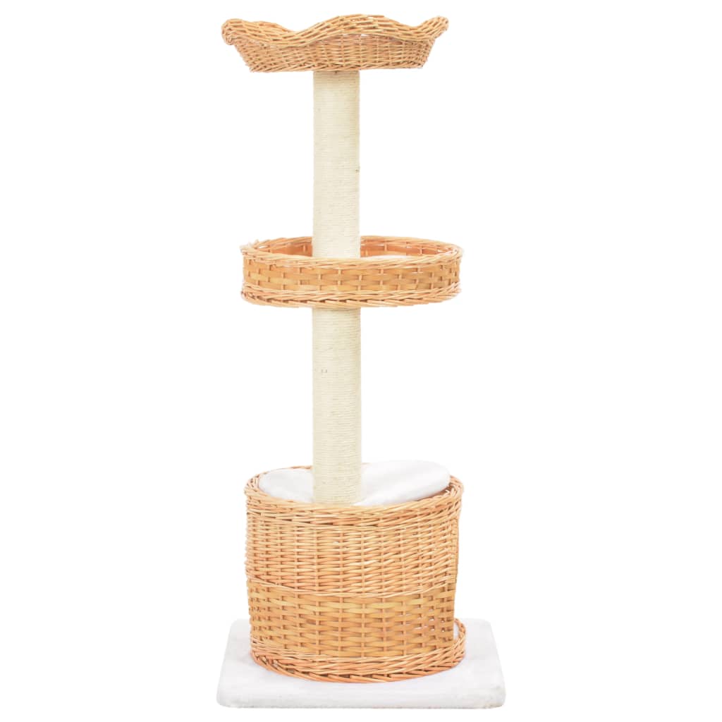 Arbre À Chat Avec Griffoir En Sisal Naturel Bois De Saule