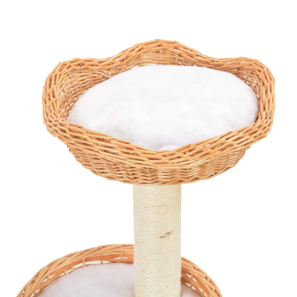 Arbre À Chat Avec Griffoir En Sisal Naturel Bois De Saule