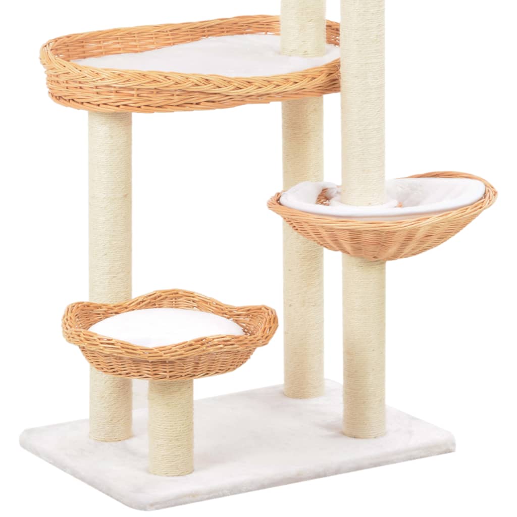 Arbre À Chat Avec Griffoir En Sisal Naturel Bois De Saule