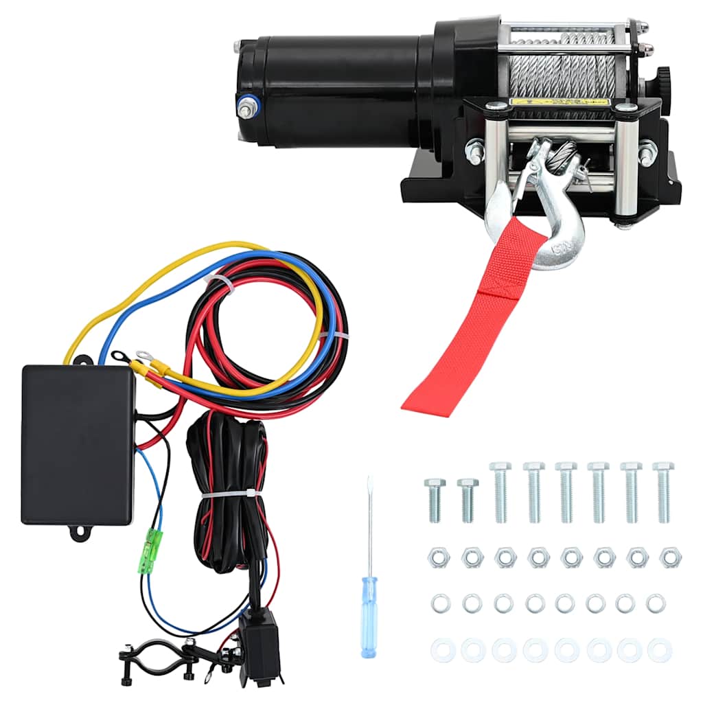 Treuil Électrique 12 V 907 Kg Télécommande Filaire