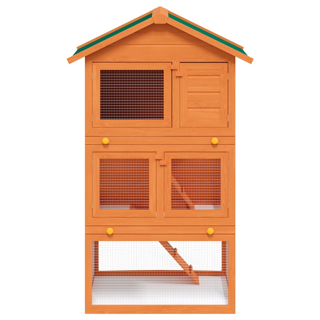 Clapier D'extérieur Enclos Pour Petits Animaux 3 Niveaux Bois