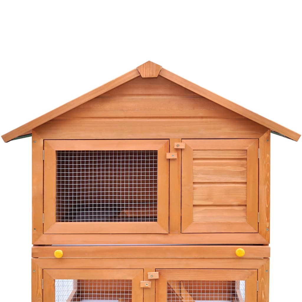 Clapier D'extérieur Enclos Pour Petits Animaux 3 Niveaux Bois